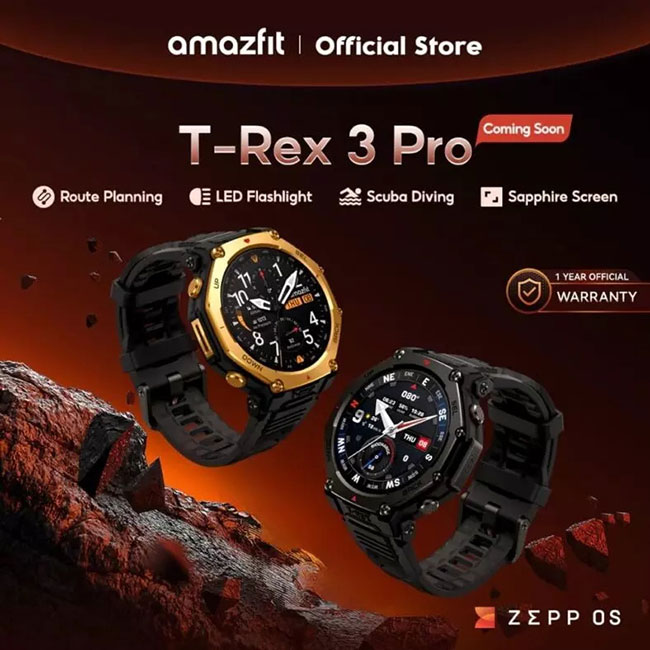 Amazfit T-Rex 3 Pro получили отличное "железо" и фонарик